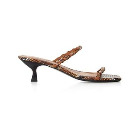 SIGERSON MORRISON Womens Brown Snake Skin Mabel Slip On  Slide Sandals 38.5 - Picture 3 of 3